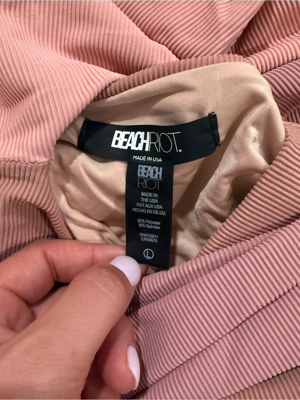 Beach Riot Ribbed Blush Pink One-Shoulder Bikini - Picture 4 of 5